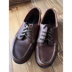 Eastland Boat Shoes Womens 8 M Brown Leather Moccasins Lace Up Classic